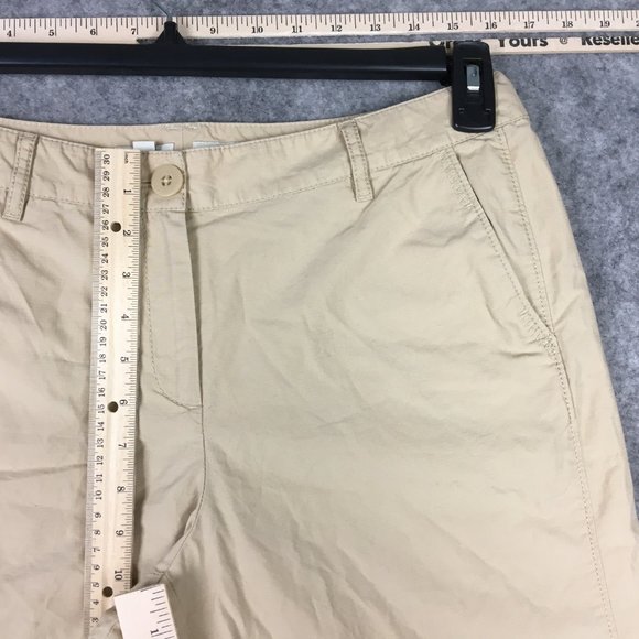 J Jill Capris 10 30 Cargo Cropped Khaki Pants Casual Button Pockets Straight - Picture 6 of 13